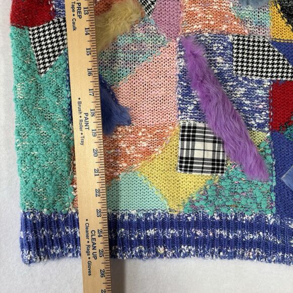 Made In USA MARIEA KIM Vintage 80s Sweater Mock Neck Artsy Wool Blend - Picture 7 of 8